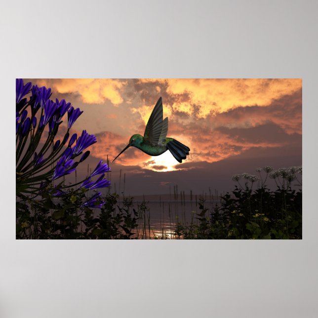 Poster en papier 36"x40" avec "Vol du colibri" (Devant)