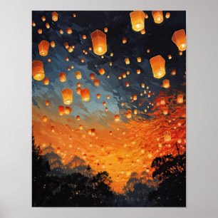 Poster en papier chinois Paysage Art