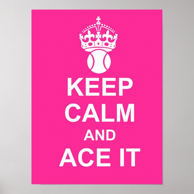 Poster en rose pour garder le calme et l'ace (Devant)