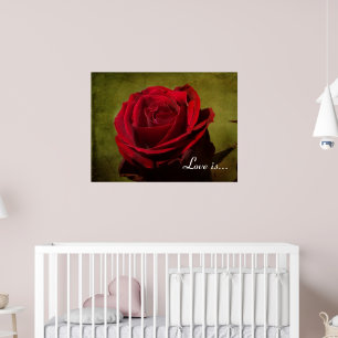 Poster en rose rouge texturé