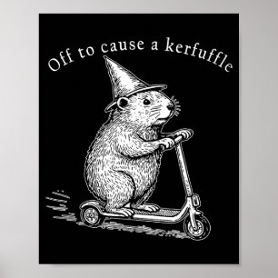 Poster En route pour causer un chahut Funny Groundhog Sco