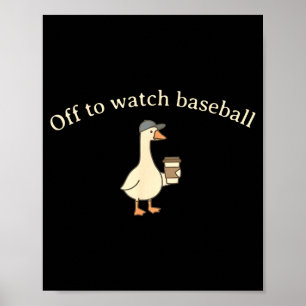 Poster En route pour regarder le baseball maman de baseba