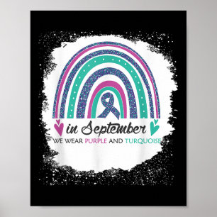 Poster En Septembre Nous Portons Du Violet Et Du Bleu Cla