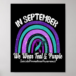 Poster En Septembre Nous Portons Turquoise Et Violet Rain
