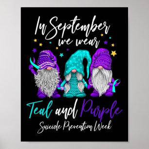 Poster En Septembre Nous Portons Turquoise Et Violet Suic