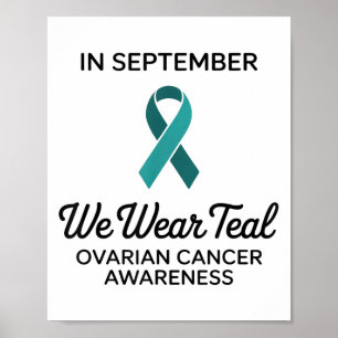 Poster En Septembre Nous Portons Turquoise Pour Le Cancer