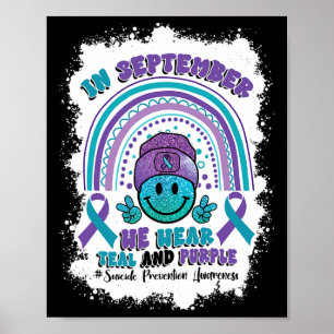 Poster En Septembre Nous Portons Turquoise Violet