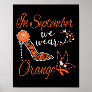 Poster En septembre We Wear Orange Leukemia Awareness Mon