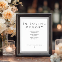 En Souvenir Simple Panneau de Mariage Mémorial
