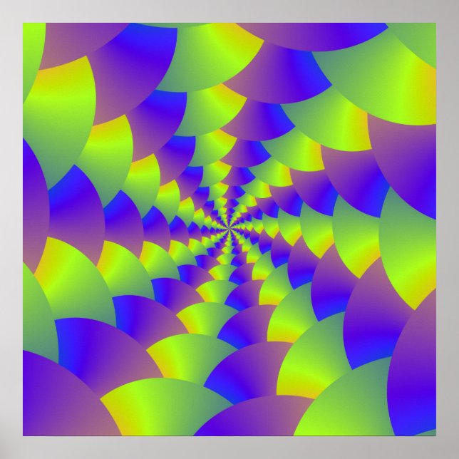 Poster en spirale jaune et violet (Devant)