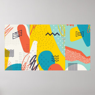 Poster En-tête créatif d'art doodart avec différentes for