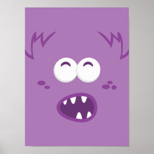 Poster en tête de monstre violet Imprimer