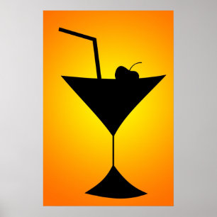 Poster en verre de cocktail