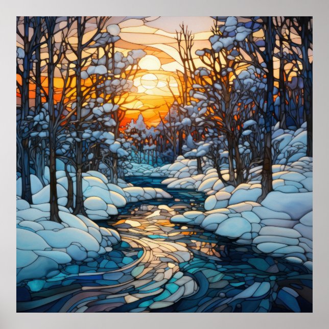 Poster en verre d'hiver (Devant)