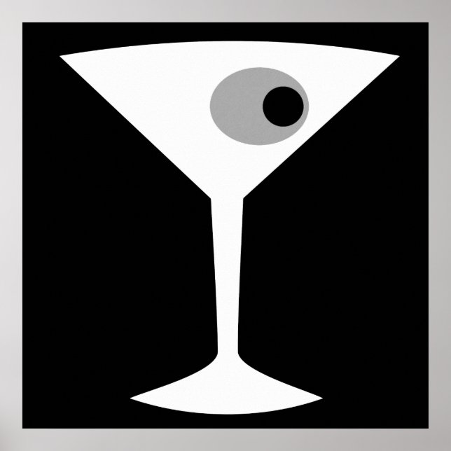 Poster en verre Noir Martini (Devant)