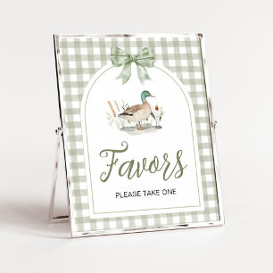 Poster en vichy Mallard Baby shower Faveurs Signal