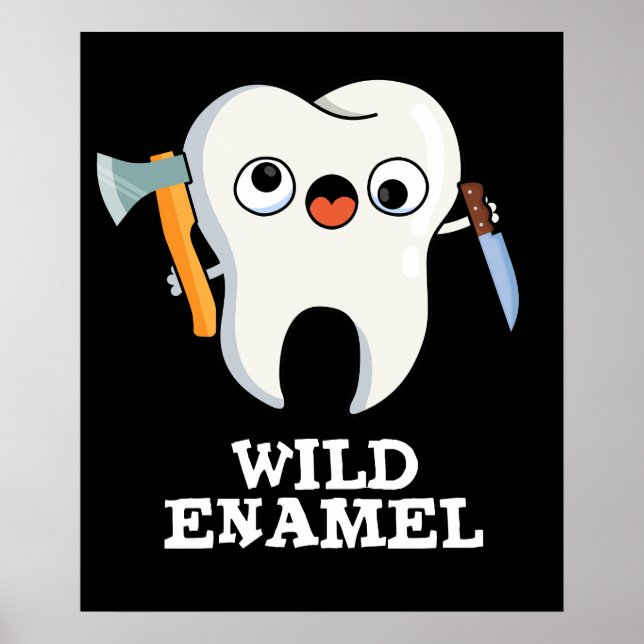 Poster Enamel sauvage Drôle animal sauvage Jeu de dent Da (Devant)