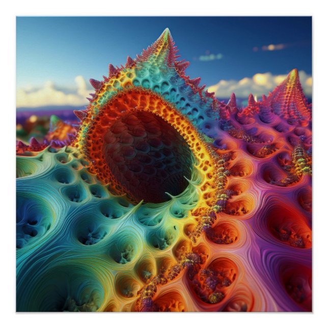 Poster Encaisser Psychédélique Imaginaire Sur Une Planète (Devant)