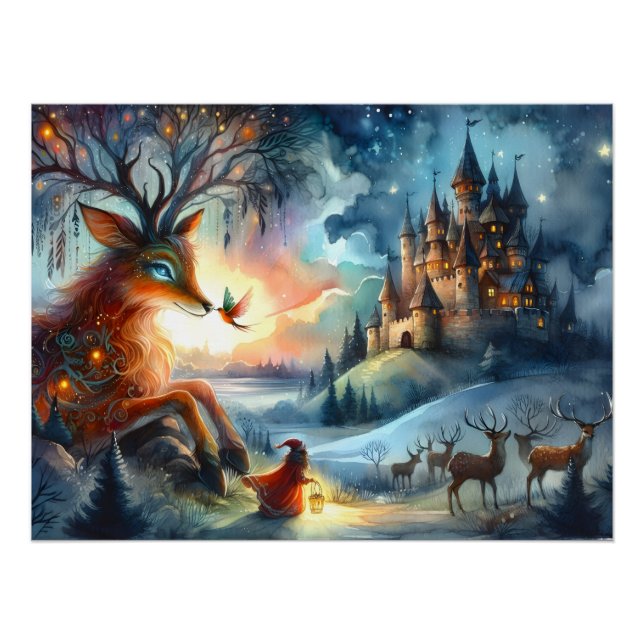 Poster Enchanted Castle Winter Art (Devant)