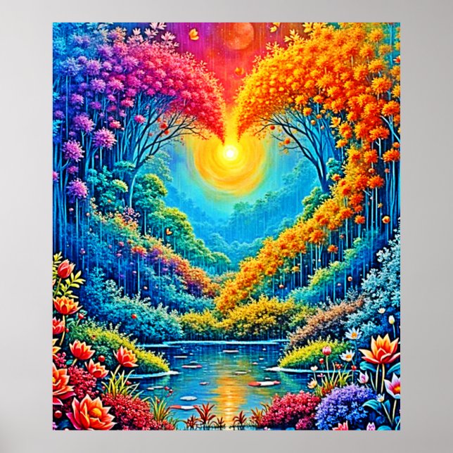 Poster Enchanted Forest Heart of Light Design (Devant)
