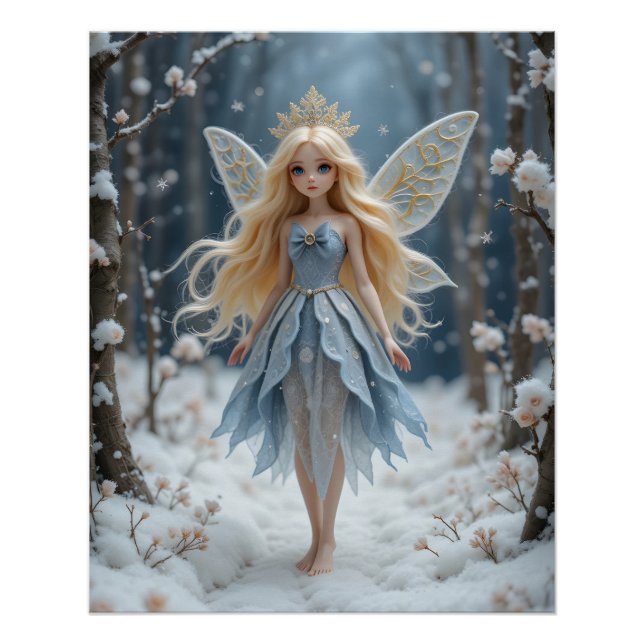 Poster Enchantement de fées hivernales (Devant)