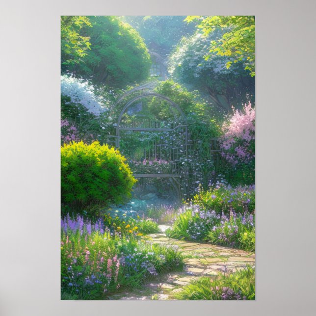 Poster Enchanter Garden Gate à la Forêt Mystique (Devant)