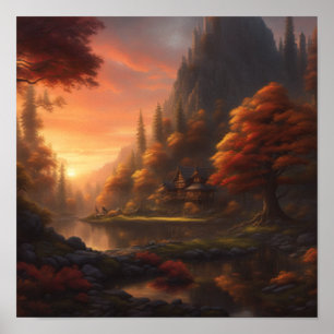 Poster Enchanter L'Anse Un Beau Paysage Automne