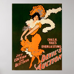 Poster Enchère du diable Femme en Costume Théâtre