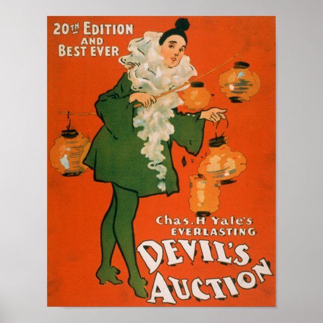 Poster Enchère du diable Femme en Costume Théâtre 3 (Devant)