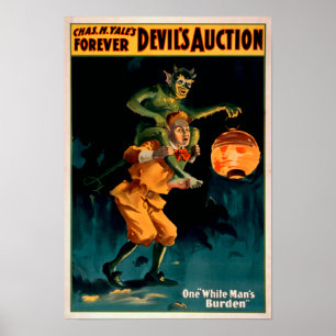 Poster Enchère du diable Théâtre du fardeau de l'homme bl