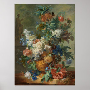 Poster Encore la vie avec les fleurs par Jan van Huysum