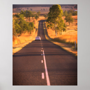 Poster Encore sur la route une longue étendue de route su