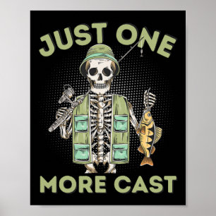 Poster Encore un lancer - Fun Skeleton Fisherman
