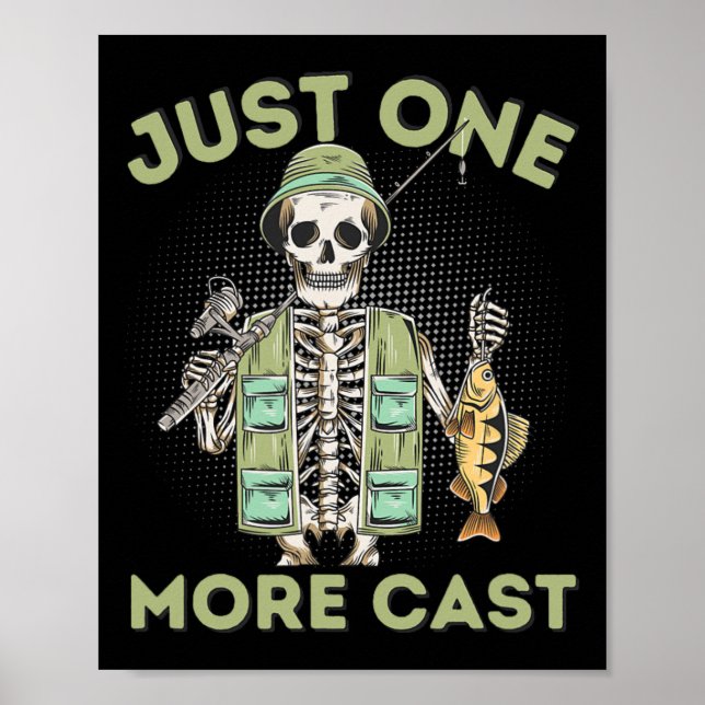 Poster Encore un lancer - Fun Skeleton Fisherman  (Devant)