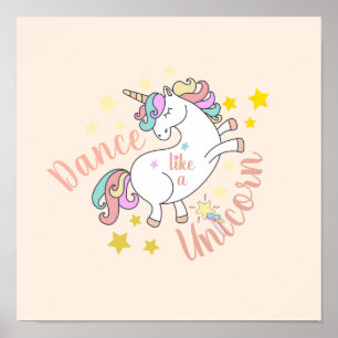 Poster Encouragement de licorne mignonne