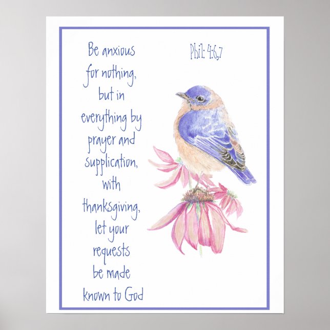 Poster Encouragement, Écriture Bluebird joyeux, (Devant)