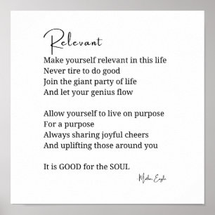 Poster Encouragement pertinent Poème inspirationnel affic