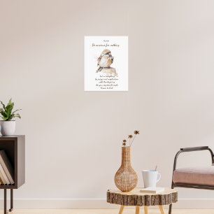 Poster Encouraging Scripture Trust in the Lord Baby Bird