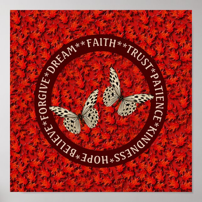 Poster encouraging Words Affaire Leaves (Devant)