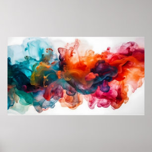 Poster encre d'alcool colorée