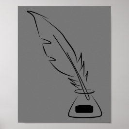 Poster encre de plume pour tirage de bouteille abstraite