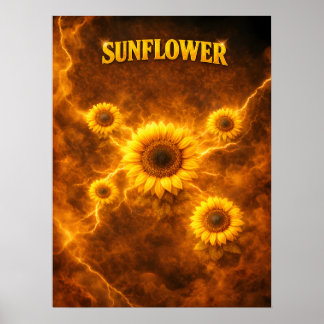Poster Énergie de Fleur d'Or du Tournesol