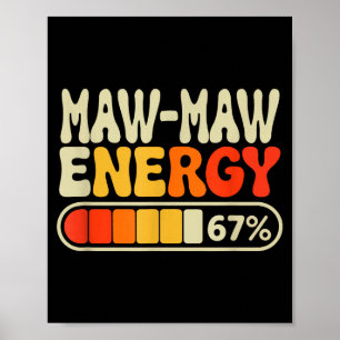 Poster Énergie de Maw-Maw 67 pour cent graphique rétro po