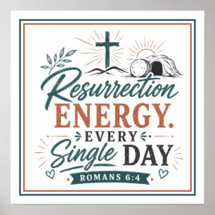 Poster Énergie de Résurrection Chaque Jour Motivant
