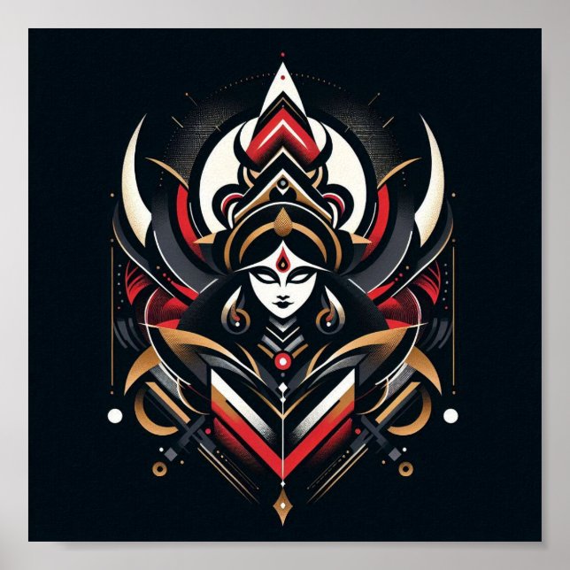 Poster Énergie divine - Durga Abstraite (Devant)