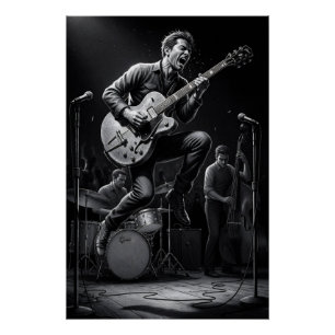 Poster Énergie en noir et blanc