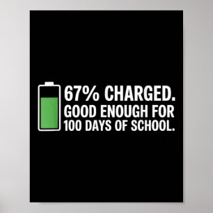 Poster Énergie pour 100 jours d'école drôle enseignant 67