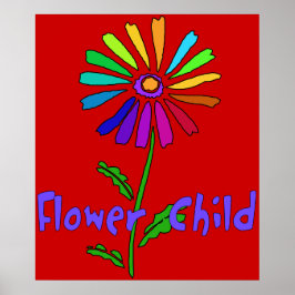 Poster Enfant à fleurs