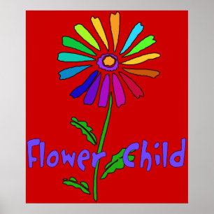 Poster Enfant à fleurs