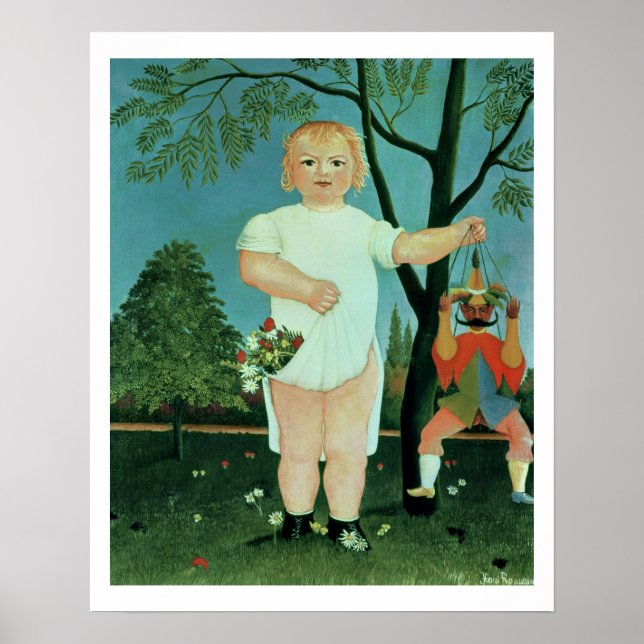 Poster Enfant avec une marionnette, vers 1903 (huile sur  (Devant)